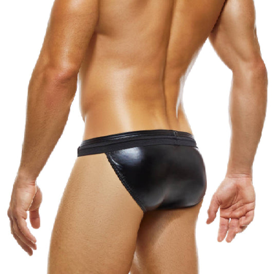 Latex Tanga Brief Black